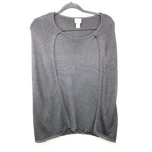 Chico's Black Sequined Tank w/ Built in Shawl-Size 1 or Medium (8)